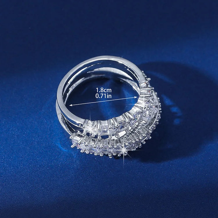 Light Luxury Non-Fading Full Diamond Zirconia Ring