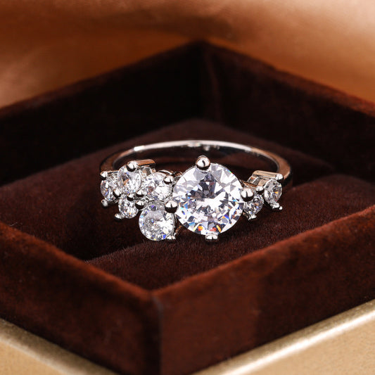 Round Synthetic High Carbon Diamond Ring