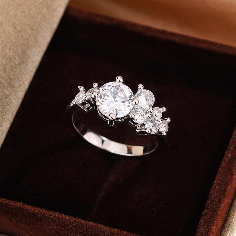 Round Synthetic High Carbon Diamond Ring
